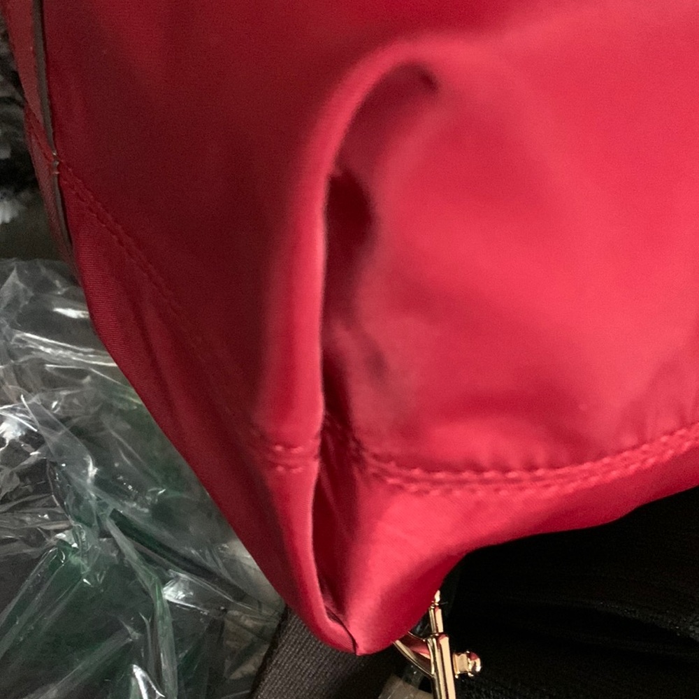 Henri Bendel Jetsetter Large Convertible Canvas Brilliant Red Backpack - Picture 8 of 10